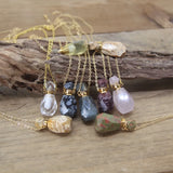 Natural Stone Crystal Oil Vial Pendant Necklace Healing Perfume Bottle