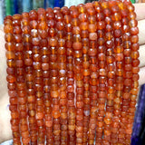 Red Agates Cube Spacer Beads 5mm Jewelry Making Accessories