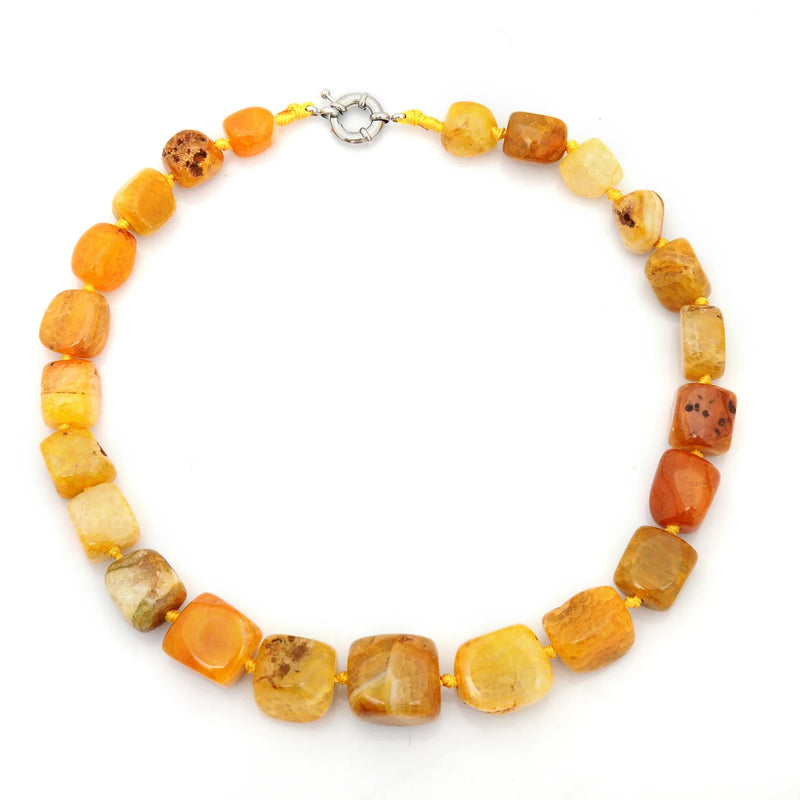 Orange Stripes Agates Stone Loose Beads for Jewelry Making