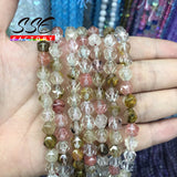 Watermelon Tourmaline Crystal Beads Spacer Beads 6-10mm