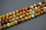 Natural Yellow Banded Agate Round Loose Beads 8mm 10mm 12mm