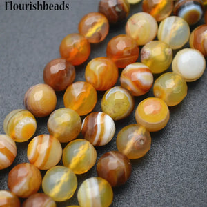 Natural Yellow Banded Agate Round Loose Beads 8mm 10mm 12mm