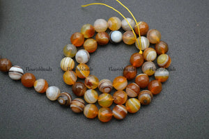Natural Yellow Banded Agate Round Loose Beads 8mm 10mm 12mm