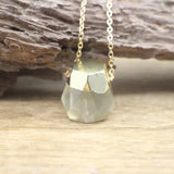 Faceted Nugget Crystal Pendants Necklace, Amethysts Quartz Citrines Charms