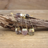 Faceted Nugget Crystal Pendants Necklace, Amethysts Quartz Citrines Charms
