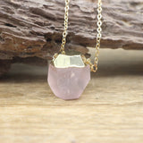 Faceted Nugget Crystal Pendants Necklace, Amethysts Quartz Citrines Charms