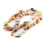 Faceted Olive Abacus Spacer Beads Necklace Natural Stone Agate Rose Quartz