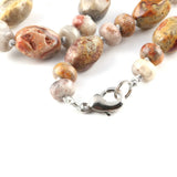 Faceted Olive Abacus Spacer Beads Necklace Natural Stone Agate Rose Quartz