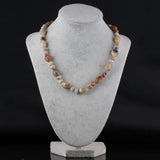 Faceted Olive Abacus Spacer Beads Necklace Natural Stone Agate Rose Quartz