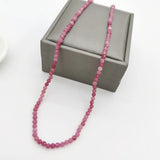 Faceted Pink Tourmaline Necklace 14K Filled Collier Femme Women BOHO