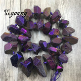 Purple Titanium Quartz Druzy Nugget Beads for DIY Jewelry