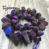 Purple Titanium Quartz Druzy Nugget Beads for DIY Jewelry