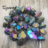 Rainbow Titanium Quartz Druzy Nugget Beads for DIY Jewelry