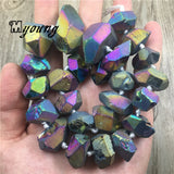 Rainbow Titanium Quartz Druzy Nugget Beads for DIY Jewelry