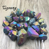 Rainbow Titanium Quartz Druzy Nugget Beads for DIY Jewelry