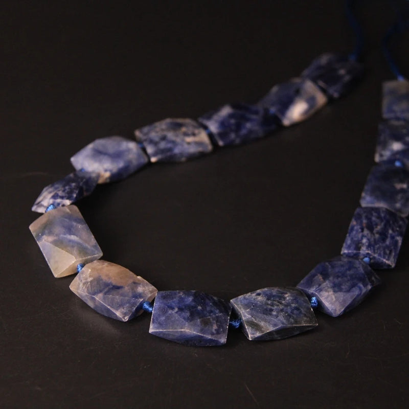 Faceted Rectangle Sodalite Nugget Loose Beads for Jewelry Making