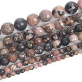 Faceted Red Veins Natural Stone Beads Round Loose Beads for DIY Jewelry Making