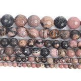 Faceted Red Veins Natural Stone Beads Round Loose Beads for DIY Jewelry Making