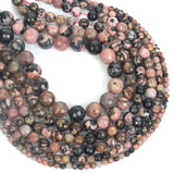 Faceted Red Veins Natural Stone Beads Round Loose Beads for DIY Jewelry Making