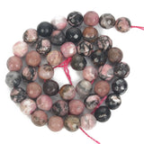 Faceted Red Veins Natural Stone Beads Round Loose Beads for DIY Jewelry Making