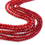Faceted Red Coral Round Beads 3-8mm Natural Bulk Jewelry Necklace Bracelet DIY