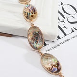 Resin Abalone Shell Oval Stone Bracelet for Women