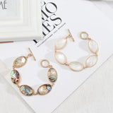 Resin Abalone Shell Oval Stone Bracelet for Women