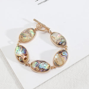 Resin Abalone Shell Oval Stone Bracelet for Women