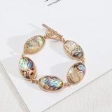 Resin Abalone Shell Oval Stone Bracelet for Women