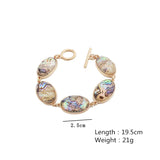 Resin Abalone Shell Oval Stone Bracelet for Women