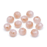 4x6mm Peach Faceted Rondelle Glass Beads - 95pcs