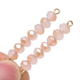 4x6mm Peach Faceted Rondelle Glass Beads - 95pcs