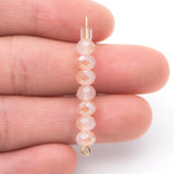4x6mm Peach Faceted Rondelle Glass Beads - 95pcs