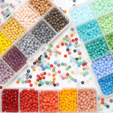 4MM Crystal Faceted Rondelle Glass Beads Loose Bead Box Set for Bracelets