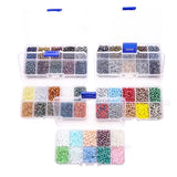 4MM Crystal Faceted Rondelle Glass Beads Loose Bead Box Set for Bracelets