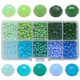 4MM Crystal Faceted Rondelle Glass Beads Loose Bead Box Set for Bracelets