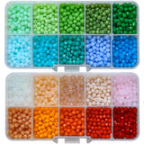 4MM Crystal Faceted Rondelle Glass Beads Loose Bead Box Set for Bracelets