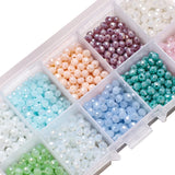 4MM Crystal Faceted Rondelle Glass Beads Loose Bead Box Set for Bracelets