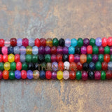 Faceted Rondelle Loose Beads Strands Malaysian Jades Rainbow Beads