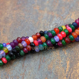 Faceted Rondelle Loose Beads Strands Malaysian Jades Rainbow Beads