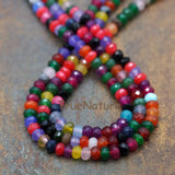 Faceted Rondelle Loose Beads Strands Malaysian Jades Rainbow Beads