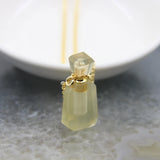 Faceted Quartz Crystal Perfume Bottle Pendant Necklace