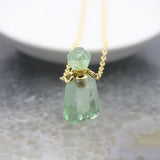 Faceted Quartz Crystal Perfume Bottle Pendant Necklace
