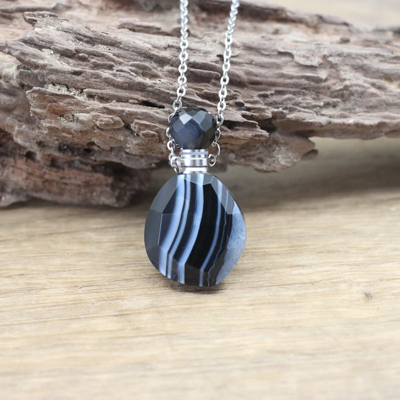 Rose Quartz Essential Oil Pendant Necklace