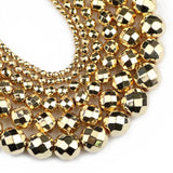 Faceted Hematite Natural Stone Loose Beads 14K - 2/3/4/6/8/10mm