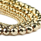 Faceted Hematite Natural Stone Loose Beads 14K - 2/3/4/6/8/10mm