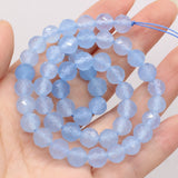 Faceted Round Aquamarine Loose Beads 8mm for Jewelry Making