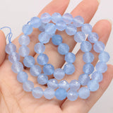 Faceted Round Aquamarine Loose Beads 8mm for Jewelry Making
