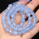 Faceted Round Aquamarine Loose Beads 8mm for Jewelry Making