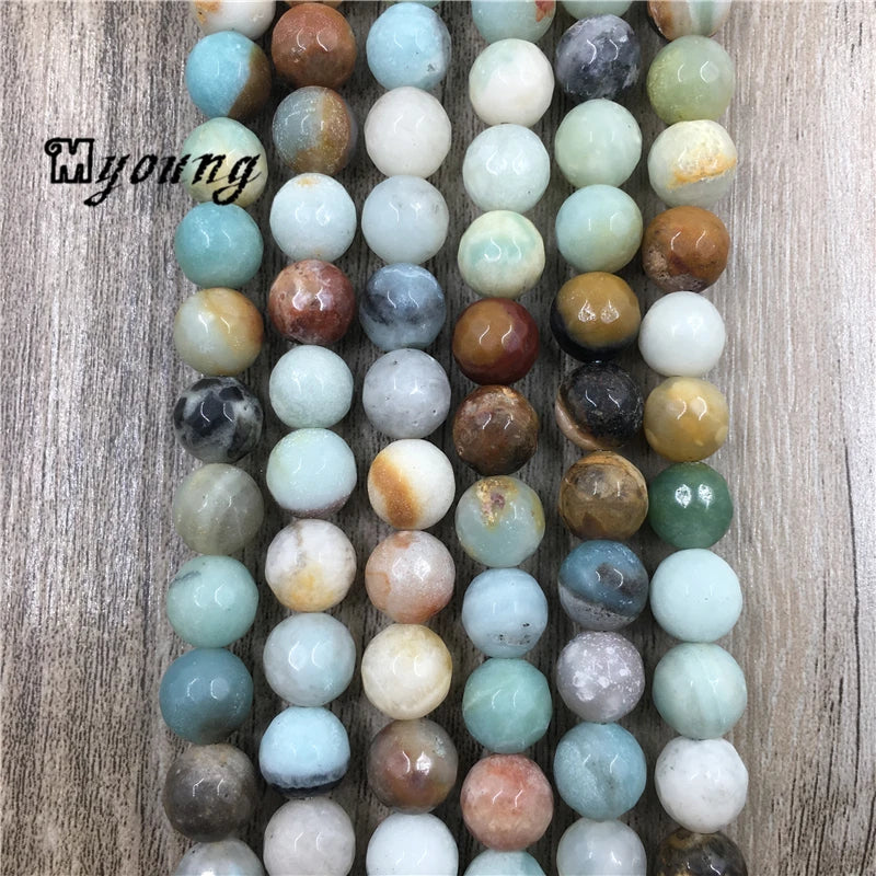 Amazonite Stone Beads for DIY Jewelry Making, 5 Strands/Lot